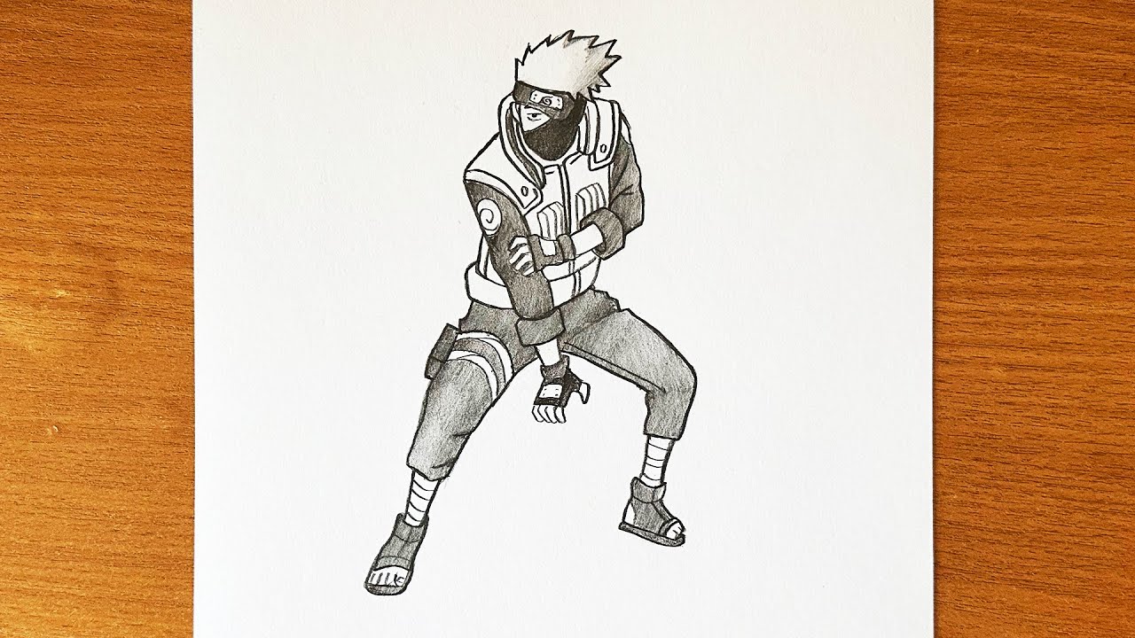 How to draw Kakashi full body || Kakashi Hatake drawing full body step ...