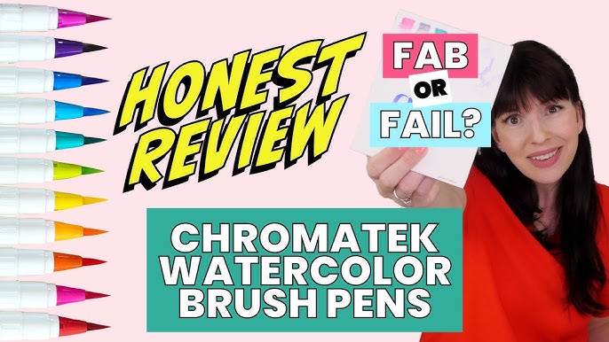 54 WATERCOLOR REAL BRUSH PEN SET + TUTORIAL PAD – Chromatek