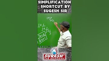 SIMPLIFICATION SHORTCUT  | Mr. D. SUGESH SAMUEL | Suresh IAS Academy