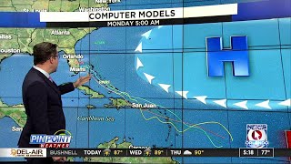 Computer models show tropical disturbance trekking near Florida