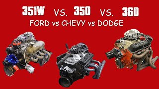 WHO MAKEs THE WORLD'S BEST SMALL BLOCK? FORD, CHEVY OR DODGE? (351 VS 350 VS 360)