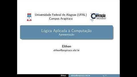 Lógica Aplicada à Computação - Apresentação
