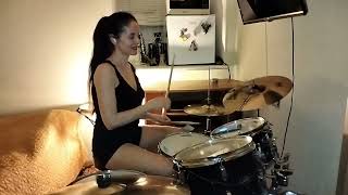 An 8th-note ride backbeat pattern (slow-fast)