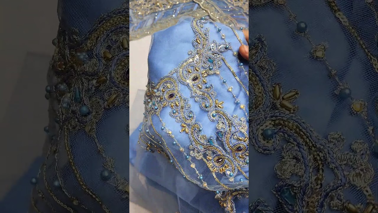 Maria B Embroidered Ice Blue 3 Piece - Unstitched Suite