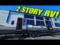 2 Story Travel Trailer RV! Biggest I&#39;ve ever seen! Keystone Retreat 39CLDL