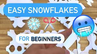How to Make SNOWFLAKES for Kids - Easy 4 Beginners with Cutting Ideas! #snowflakes #mrschuettesart
