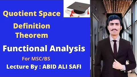 Quotient Space || Definition || Theorem In Urdu/ Hindi