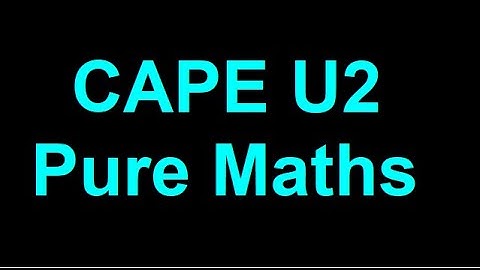 CAPE Pure Maths U2 - Complex Numbers: De Moivre