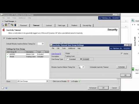 Dynamics GP Toolbox Inactivity Timeout