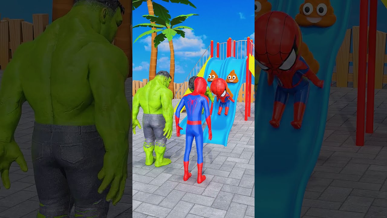 Spider Man And Hulk Sent Back Lil Red Spidey To Slide 