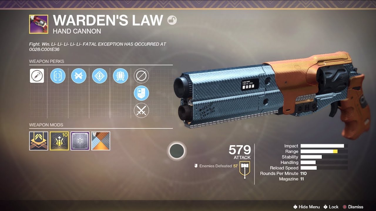 Warden's Law Warden of Nothing Nightfall Handcannon YouTube