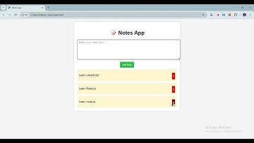 Build a Notes App with JavaScript with source code