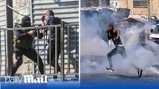 Clashes on West Bank as Palestinians battle against Israeli soldiers in intense gunbattle