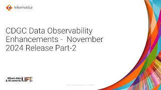 CDGC Data Observability Enhancement - Part 2