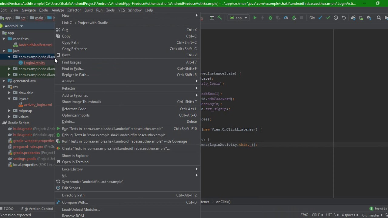 Android Firebase Authentication Example - YouTube