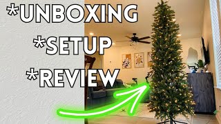 Puleo 7.5ft Pre-Lit Fraser Fir Christmas Tree Review | Slim Pencil Design