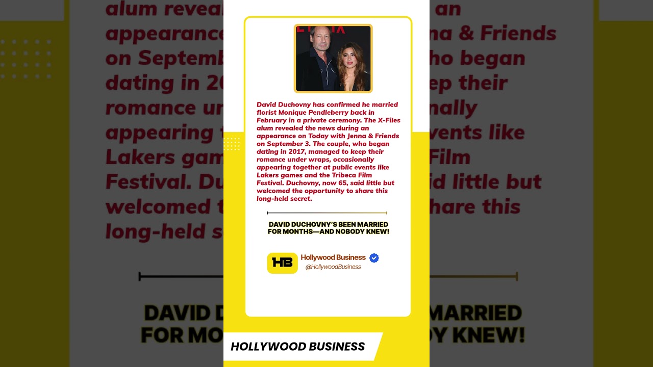 David Duchovny Quietly Married: Secret Ceremony with Monique Pendleberry Confirmed #DavidDuchovny