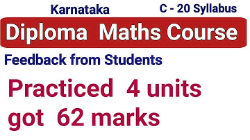 Engineering mathematics | Diploma maths question paper May 2024 | c 20 syllabus | 20SC01T | dte
