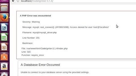 Codeigniter error (ubuntu) - mysqli::real connect: HY000/1698: Access denied user 