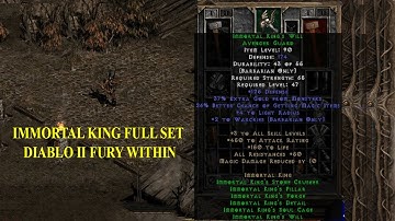 Hướng dẫn full set xanh lá Immortal King Barbarian Diablo 2 Fury Within