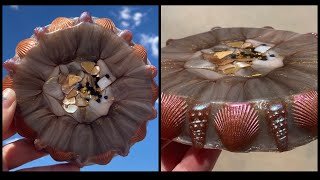 This AMAZING Crazy Flower with shell edge & center 🐚 reminds me of the beach ☀️🌊🏝️