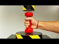 EXPERIMENT HYDRAULIC PRESS 100 TON vs STEEL Dumbbell