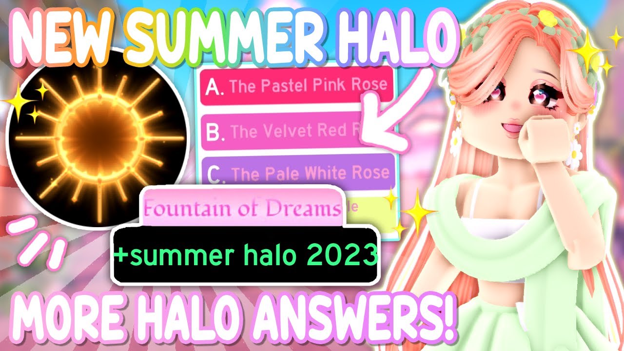 ALL HALO ANSWERS! NEW SUMMER HALO 2023 FOUNTAIN STORY 👑Royale High Tea