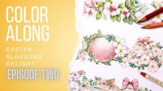 🌸 Easter Blossoms Delight | Ep.2 Easter Eggs and Bunny  | Colored Pencils | Color Along with Shirley screenshot 4