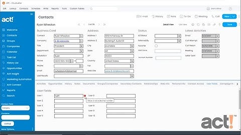 Act! Premium Cloud Training Video - Modifying Current Fields