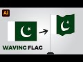 Make Waving Flag in Adobe Illustrator || Happy Independence Day 🇵🇰 || 2025
