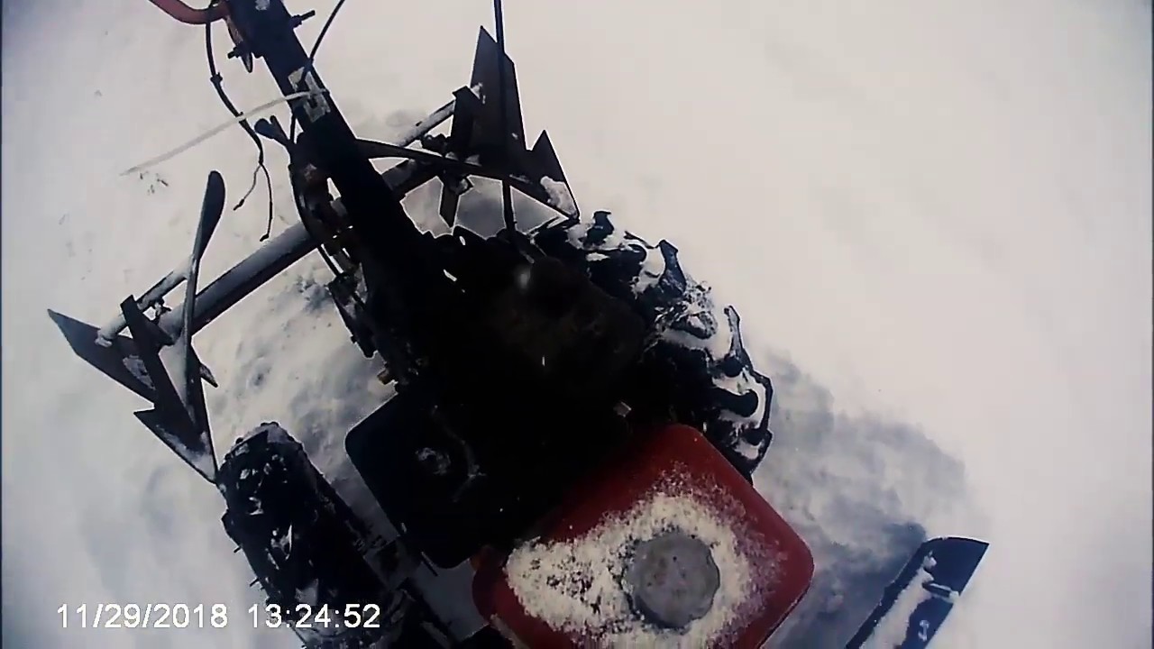 Чистка Снега Мотоблоком PATRIOT 7 л.с Первый Выезд. - YouTube