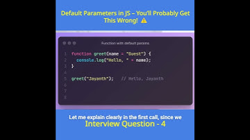 Default parameters in JavaScript #coding #interview #javascript #programming