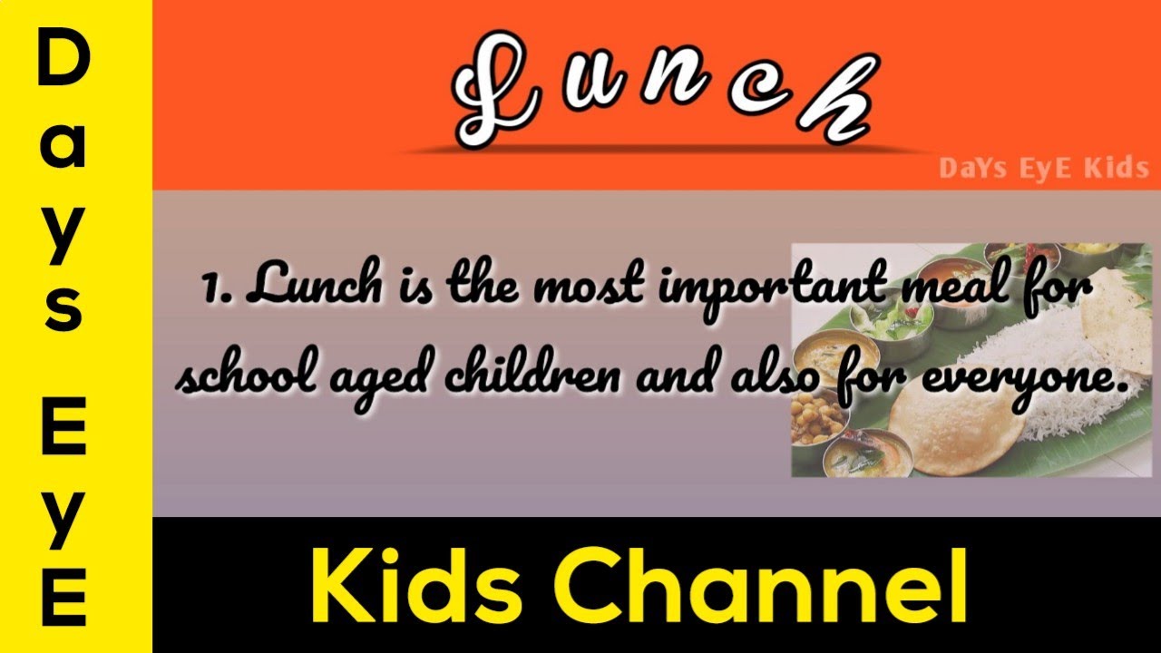 10 Lines Essay about Lunch Few Lines about Lunch Food YouTube