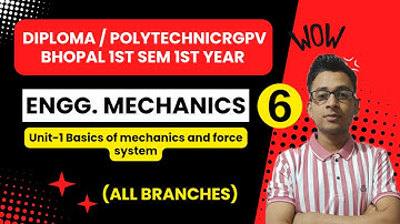 Lec 6 | Unit 1 Basics of Mechanic |Engineering Mechanics RGPV Diploma / Polytechnic 2nd Sem 1st Year