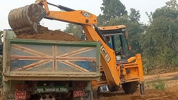 Jcb Backhoe machine loading soil in Heavy truck @roadtrendmachinework