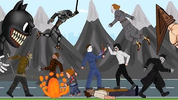 Pyramid Head Vs IT Pennywise Vs Freddy Vs Michael Vs Jason Voorhees Vs Predator VS Chucky Vs Jeff Vs