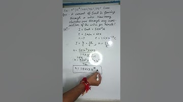 A current of 5mA is flowing through a wire. How many electrons pass through any cross section . . .