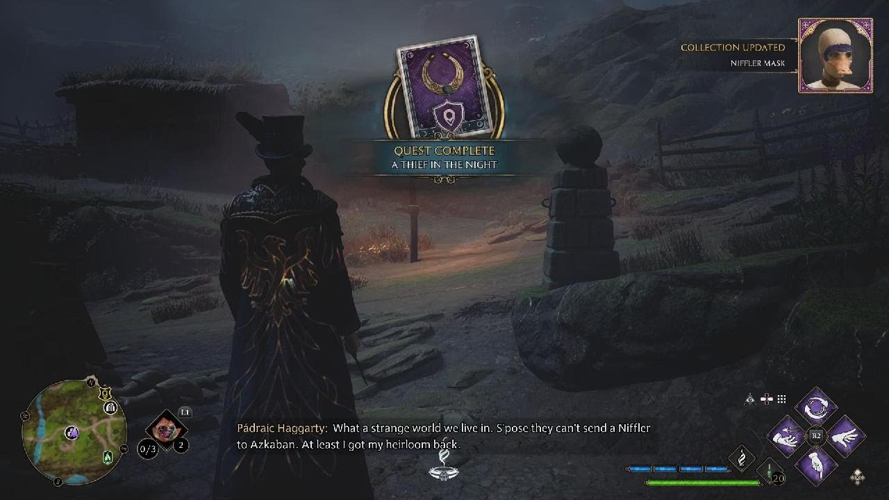Hogwarts Legacy A thief in the night side quest walkthrough (Niffler Mask quest reward) YouTube