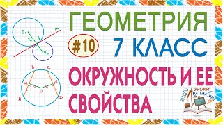 7 класс. Геометрия. Окружность и ее свойства. Касательная к окружности. Свойство хорды. Урок #10