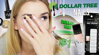 DOLLAR TREE NAIL ART CHALLENGE!! (why am i doing this, i suck at doing nails)