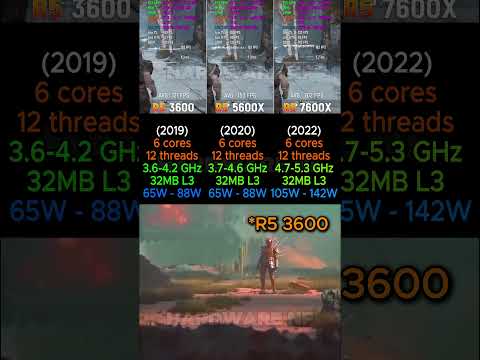 R5 3600 RYZEN 5600X VS RYZEN 7600X #shorts #pcgaming #pc #graphicscard #gpu #gaming #comparison