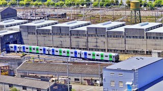 【大阪メトロ / 森之宮検車場に新駅】2023年5月9日（火）建物内から新型車両400系が出て来る！　古い線路をショベルカーで撤去する！