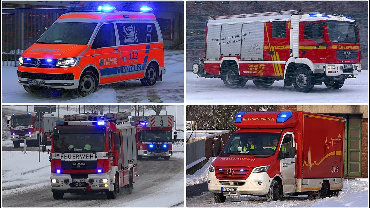 [EINSATZFAHRTEN im NEUSCHNEE 🚒❄️] ● Feuerwehr & Rettungsdienst in NRW im Dauereinsatz 🚑🚨🚒