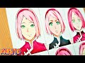 Drawing SAKURA in different anime styles | NARUTO (ボルト)