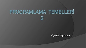 Programlama Temelleri 2 - C# Programlama Dilinde Değiskenler 1