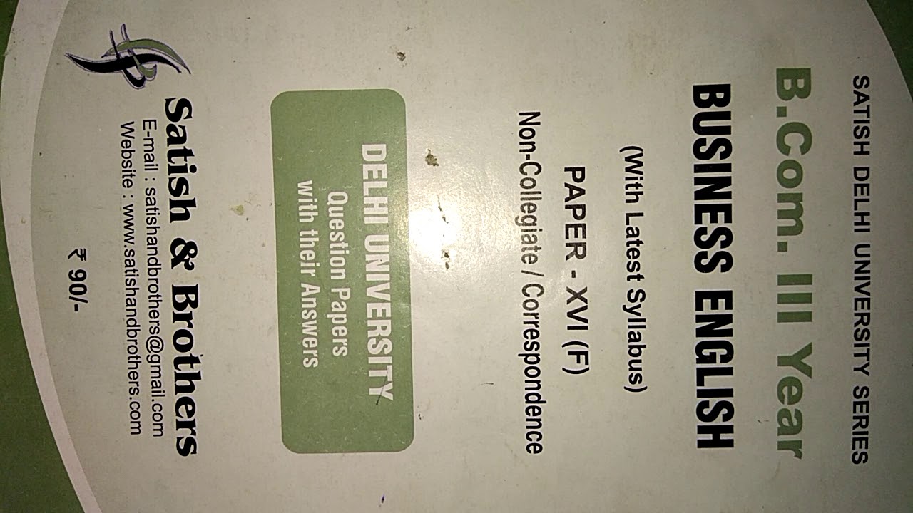 Format Of Question Paper Of Business English - 