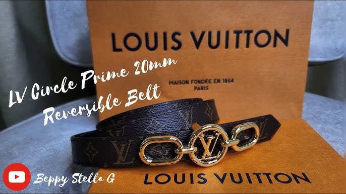 Unboxing Louis Vuitton Monogram style canvas belt with Gold Buckle 