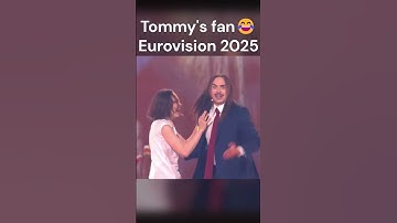 Thumbnail of #shorts Tommy's crazy fan😂 (Eurovision 2025 Estonia 🇪🇪) #eurovision #eurovision2025 #tommycash