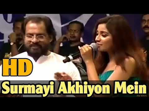 Shreya ghoshal live   surmayi ankhiyon mein Nanha Munna ek sapna   with yesudas live HD