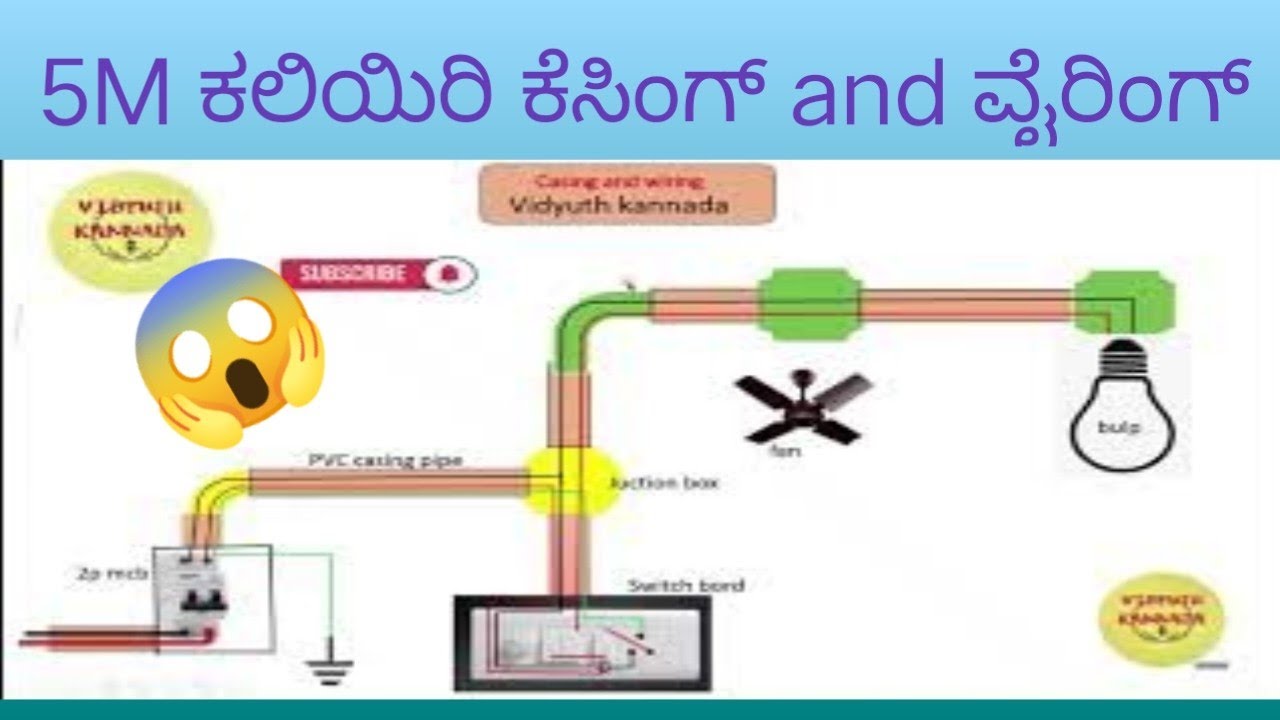 👍ಕನ್ನಡದಲ್ಲೇ ಕಲಿಯಿರಿ 5 MINUTES ನಲ್ಲಿ CASING AND WIRING electrical 